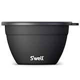 S'well Stainless Steel Salad Bowl Kit - 64oz, Onyx - Comes with 2oz Condiment Container and Removable Tray for Organization - Leak-Proof, Easy to Clean, Dishwasher Safe