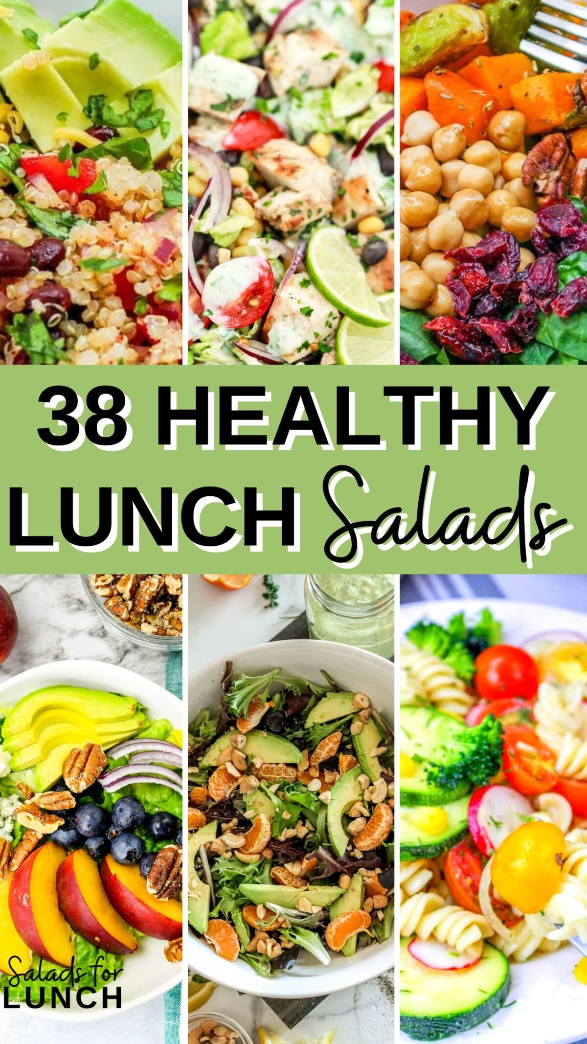 38 Healthy Lunch Salad Recipe - Shake up your weekday lunch with these tasty, healthy salads for lunch recipes that are great on the go. Make a filling and healthy salad that will power you through any work day. Full of protein and fiber these quick salads are an easy way to spruce up your lunch.