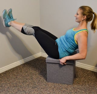 Sit on side of bench. Place hands on edge of bench. Position feet away from bench. Straighten arms, slide rear end off of edge of bench, and rest heels on floor with legs straight. Execution Lower body by bending arms until slight stretch is felt in chest or shoulder, or rear end touches floor. Raise body and repeat.