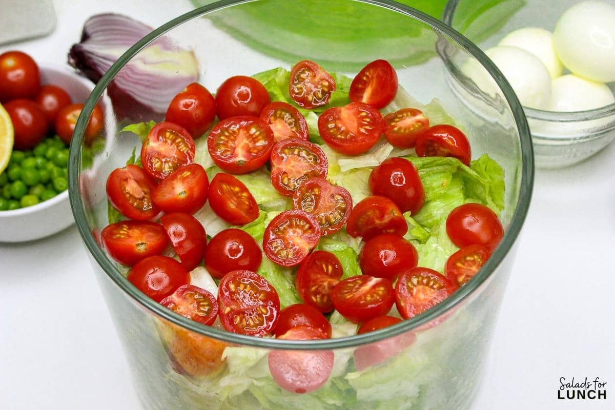 7 Layer Salad Recipe 7 - This Classic 7 Layer Salad is a tasty, healthy and fun make ahead salad for gatherings. It brings a burst of flavor and color to your table, making it a perfect choice for any relaxed get-together or potluck. Enjoy creating and sharing this delightful layered salad!