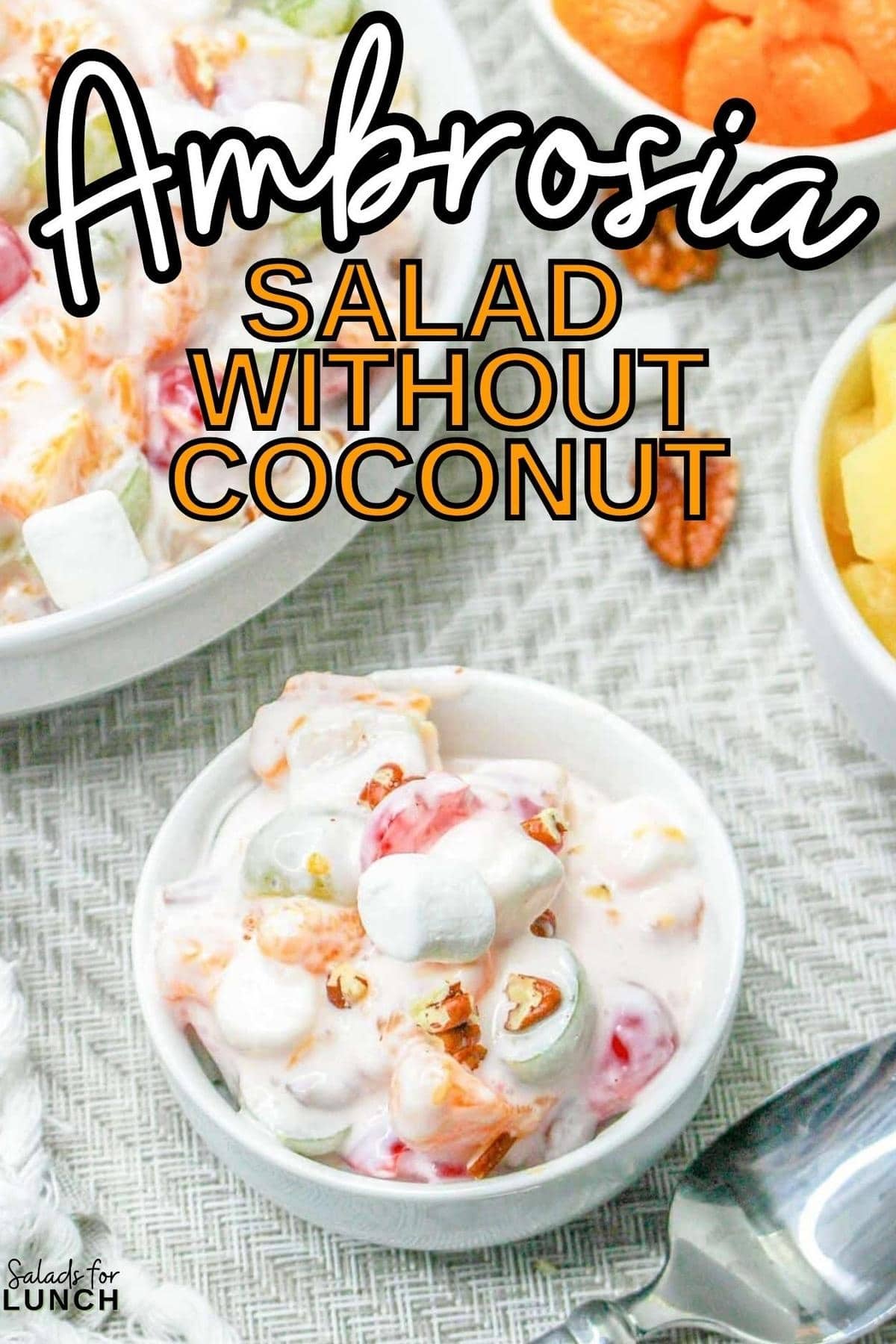 Grandma's Ambrosia Salad without Coconut - Ambrosia Salad WIthout Coconut Recipe 1 Ambrosia Salad WIthout Coconut Recipe 1 - Enjoy a tropical twist with this Ambrosia Salad without Coconut – a creamy, fruity delight perfect for any occasion. No coconut, all flavor!