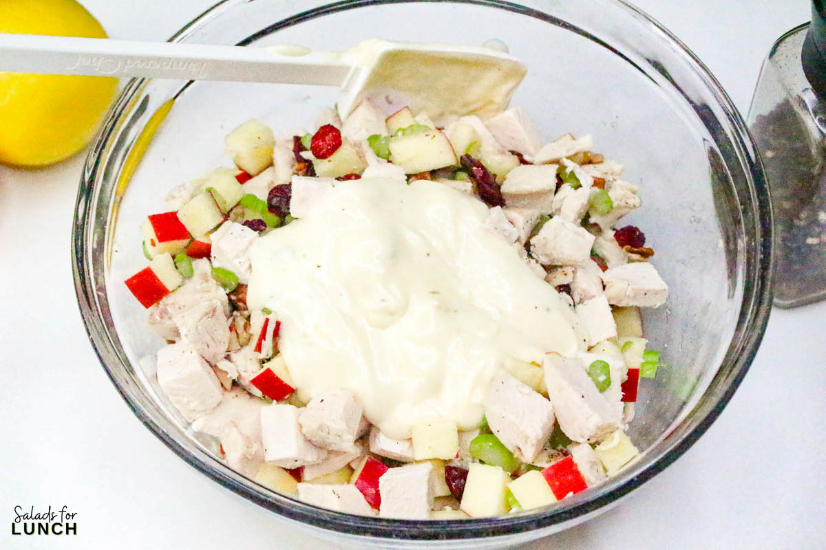 Apple Pecan Chicken Salad Recipe 9 - A tasty, healthy lunch salad recipe that’s full of crunch and flavor!