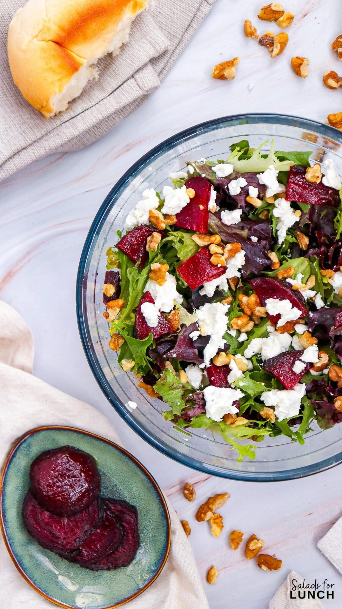 Beet and Goat Cheese Salad Recipe 22 scaled - A hearty Beetroot and Goat Cheese Salad with roasted beets, tangy goat cheese, walnuts, and a zesty vinaigrette. Perfectly healthy and easy for winter sides!