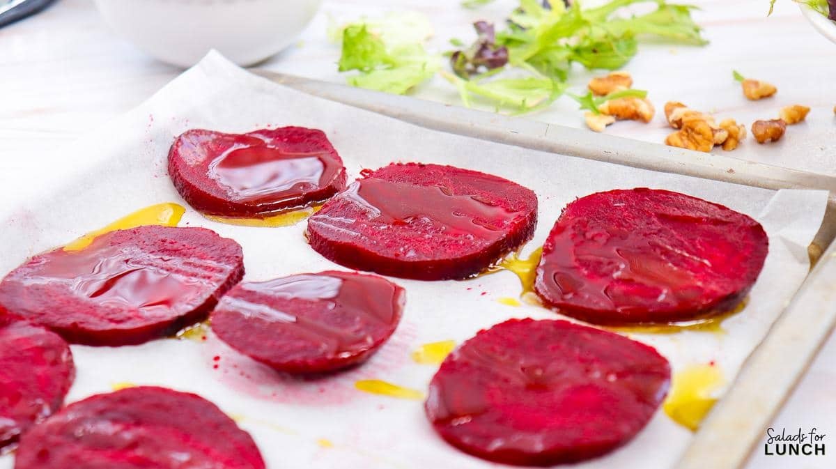 Beet and Goat Cheese Salad Recipe 4 - A hearty Beetroot and Goat Cheese Salad with roasted beets, tangy goat cheese, walnuts, and a zesty vinaigrette. Perfectly healthy and easy for winter sides!