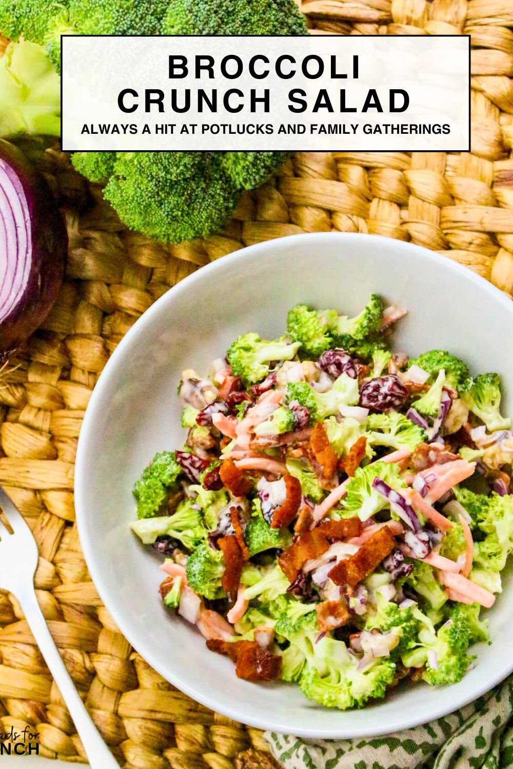 Best Ever Broccolli Crunch Salad Recipe - If you're looking for a salad that's as fun to eat as it is to make, this Broccoli Crunch Salad is the one! It's packed with texture, flavor, and a little bit of everything—crunchy broccoli, sweet raisins, crispy bacon, and a tangy, creamy dressing that ties it all together. This salad is a great way to add some color to your table, and it's always a hit at potlucks and family gatherings.