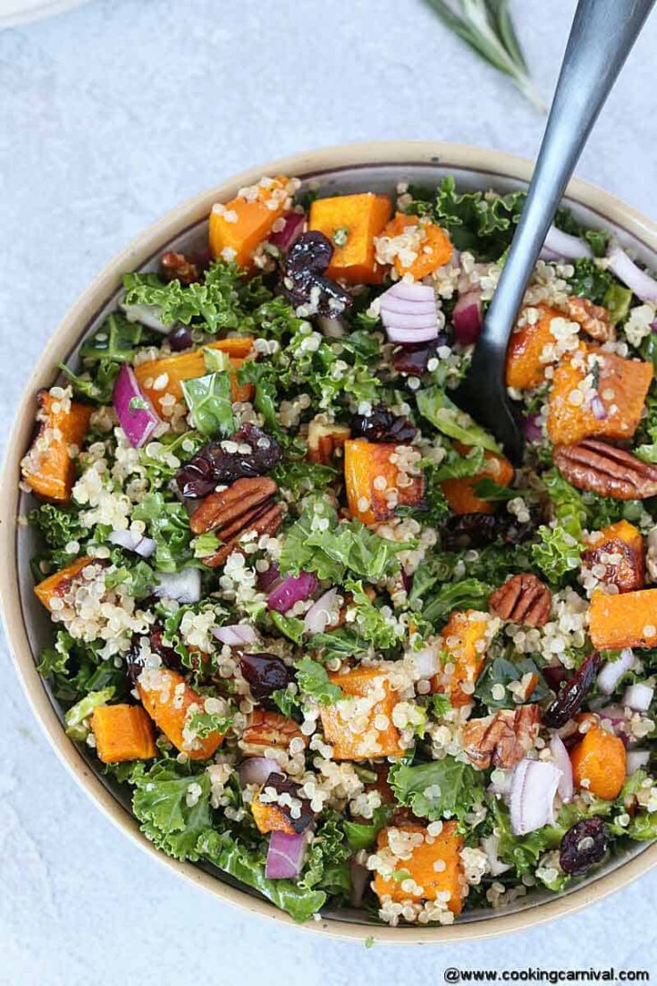 best Roasted Butternut Squash Salad - Let’s go keen-wah crazy with this tasty round-up of easy quinoa salad recipes to take to your next potluck! These delicious quinoa salad recipes are gloriously gluten-free with lots of vegetarian options too.