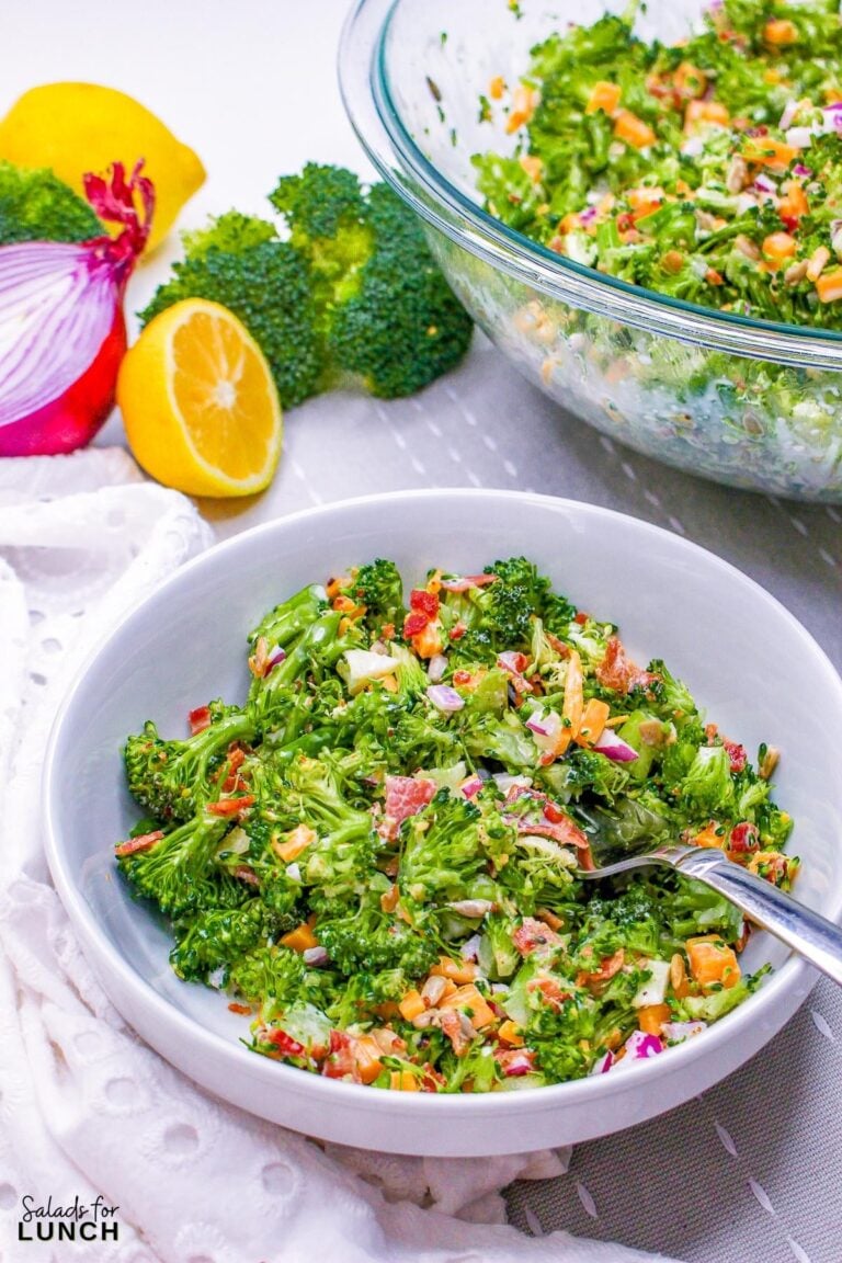 Classic Broccoli Cheese Salad with Bacon