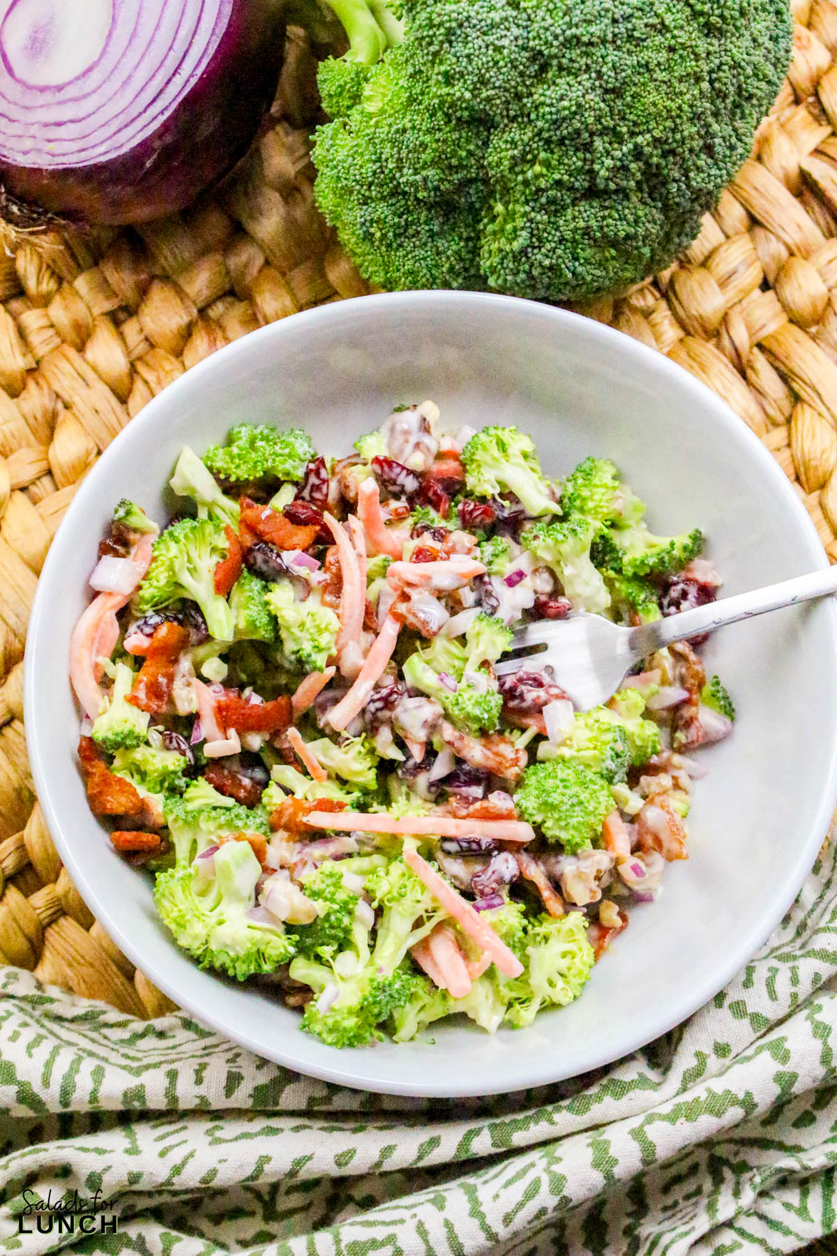 Broccoli Crunch Salad Recipe 17 - If you're looking for a salad that's as fun to eat as it is to make, this Broccoli Crunch Salad is the one! It's packed with texture, flavor, and a little bit of everything—crunchy broccoli, sweet raisins, crispy bacon, and a tangy, creamy dressing that ties it all together. This salad is a great way to add some color to your table, and it's always a hit at potlucks and family gatherings.