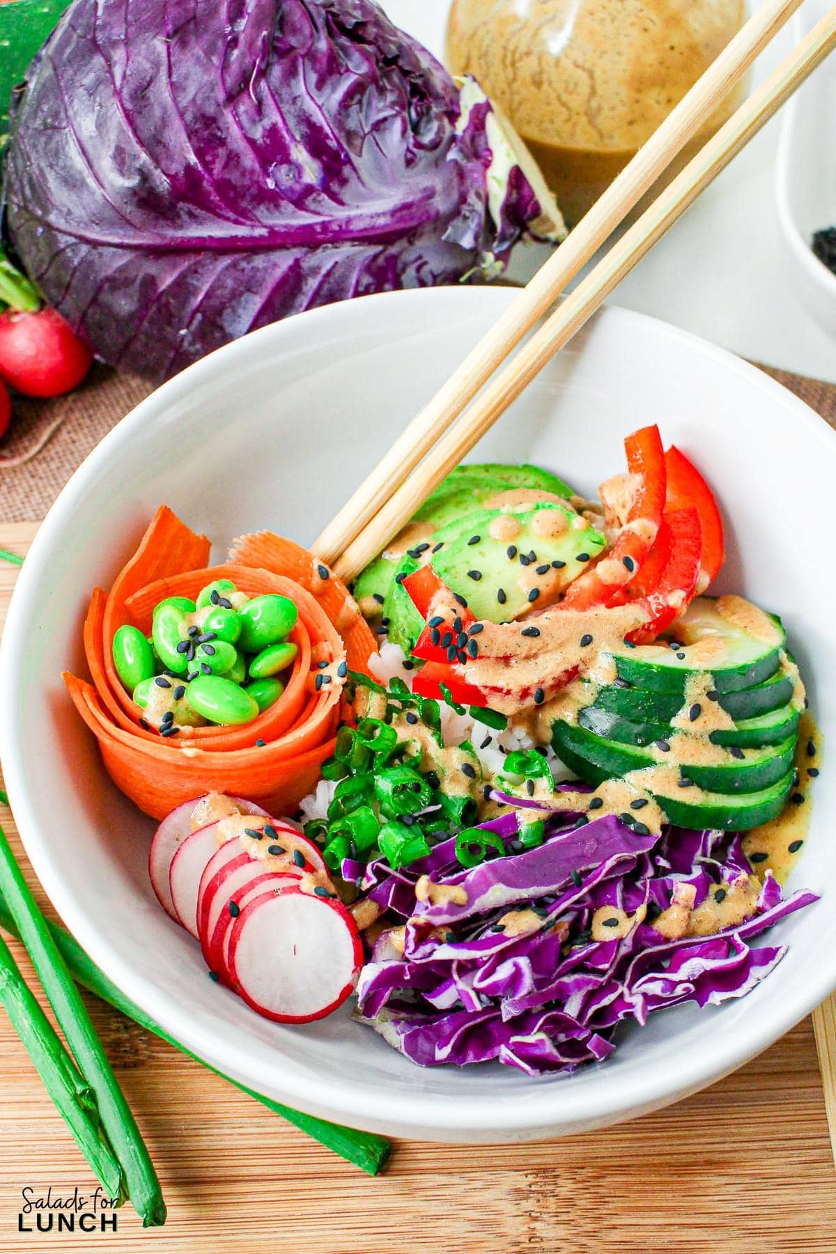 Buddha Bowl with Peanut Dressing 18 - Looking for a delicious and healthy meal that's easy to prepare? Try this Buddha Bowl with Peanut Dressing recipe! This colorful and flavorful bowl is packed with fresh veggies, and a creamy, nutty peanut dressing that will have you licking your plate clean.