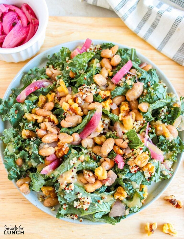 Butter Bean and Walnut Kale Salad with Maple Tahini Dressing Recipe