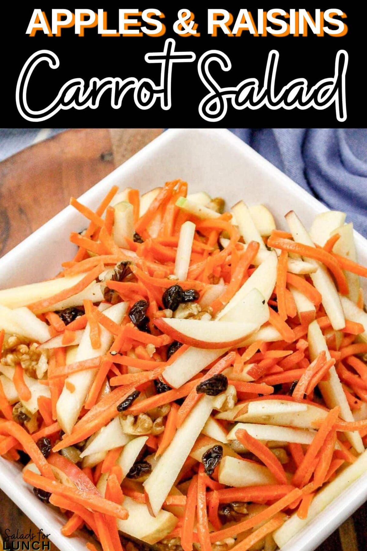 Carrot Salad Recipe with Apples and Raisins 1 - This fresh and simple carrot raisin salad combines crisp apples and crunchy carrots with a light, tangy dressing. It's a perfect vegetarian side dish for a light lunch or dinner, bringing together sweetness and a bit of zest.