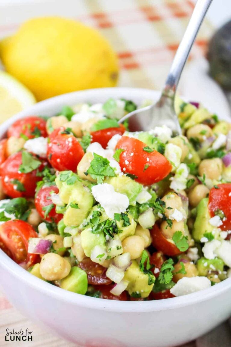 Chickpea Avocado Salad with Light Lemon Dressing