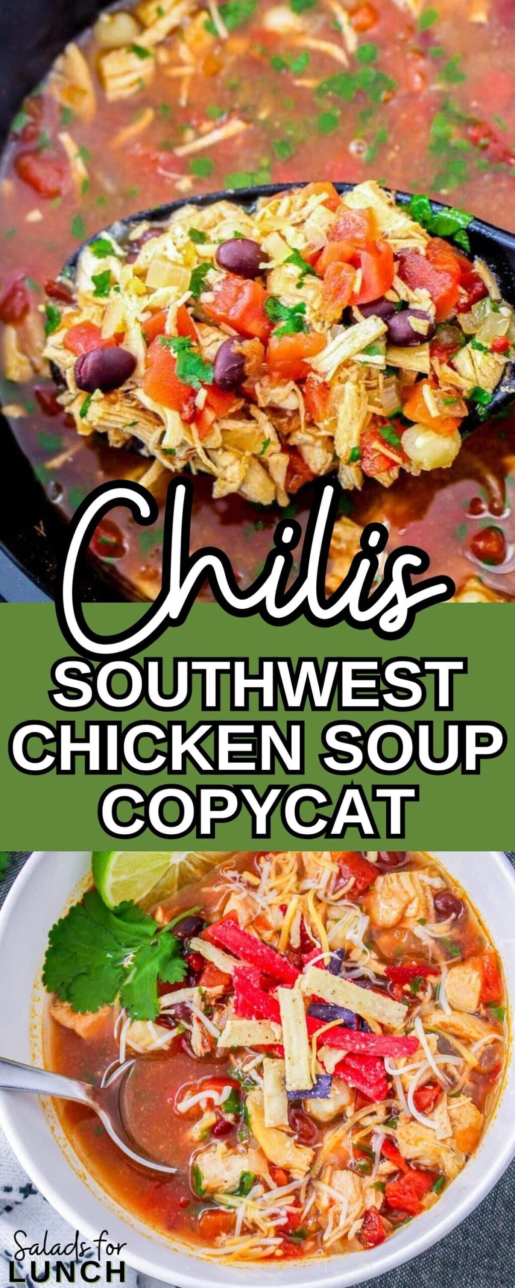 Chilis Copycat Southwest Chicken Soup Recipe scaled - Indulge in a taste fiesta with this Chili's Copycat Southwest Chicken Soup! Hearty, flavorful, and easy to make, this soul-warming delight features tender chicken, black beans, and hominy in a smoky chipotle broth. Spice it up and savor the Southwest in every comforting spoonful.