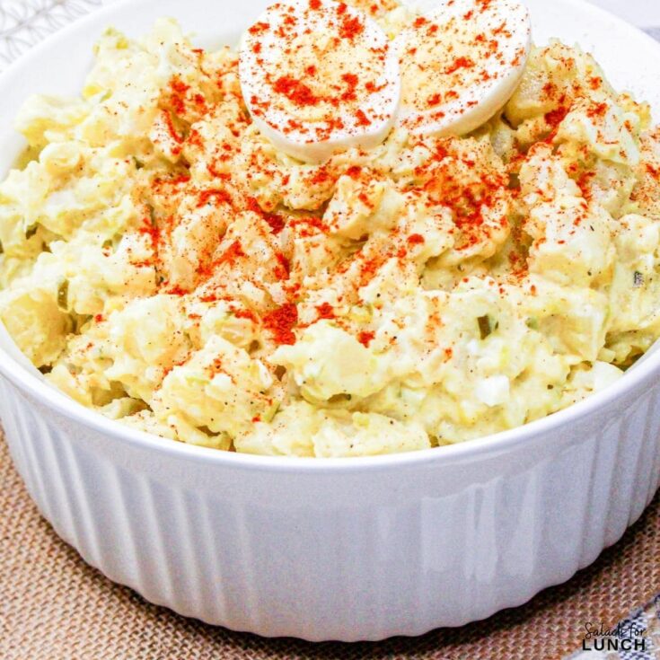 Classic Potato Salad with Eggs - Give these 24 healthy winter salads to make in January a try. Each one is made with fresh seasonal produce to nourish and keep you healthy all winter long.