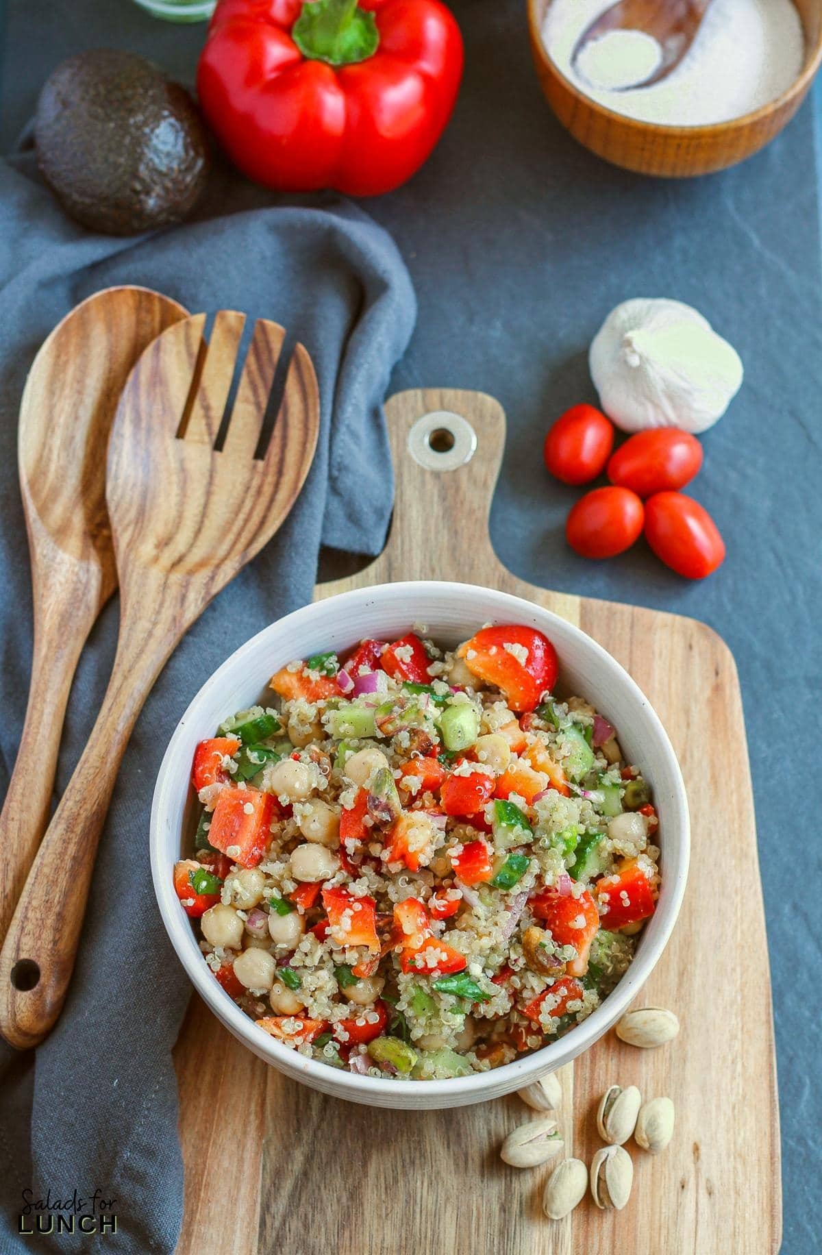 Copycat Quinoa Salad 20 - Looking for an easy, fast and healthy lunch option? Try this delicious TikTok quinoa salad! Not only is this salad loaded with flavor, but it also provides a good source of protein and fiber from the chickpeas, quinoa, and pistachios. You're going to love this easy to make quinoa salad recipe!