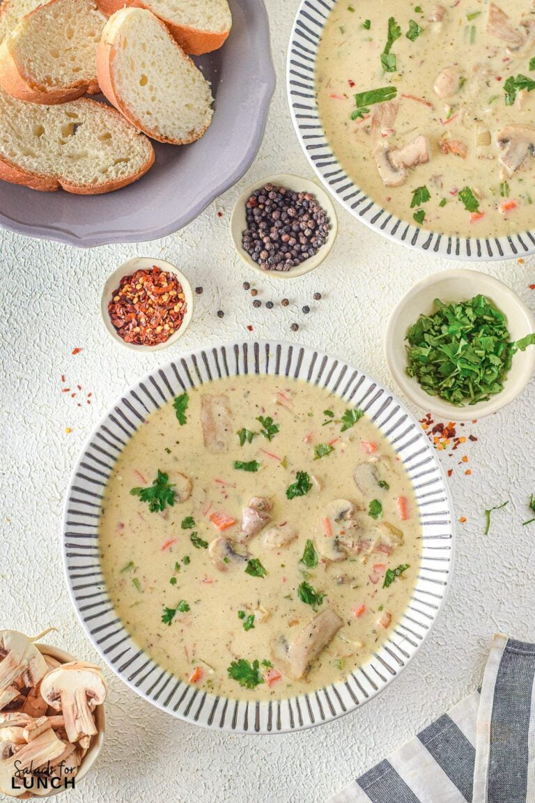 One Pot Creamy Chicken and Mushroom Soup