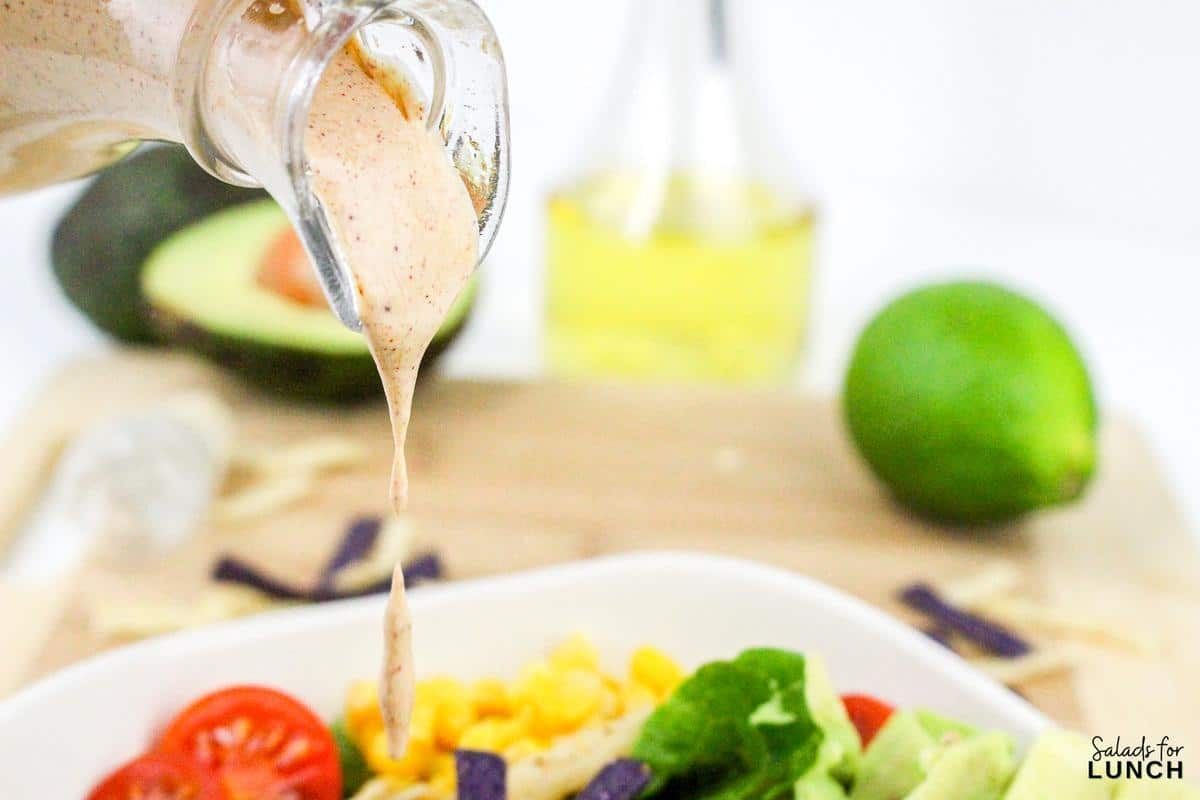 Creamy Southwestern Salad Dressing Recipe 18 - Discover a creamy, flavorful homemade Southwestern salad dressing that's simple to make. Perfect for burrito bowls, salads, or tacos!