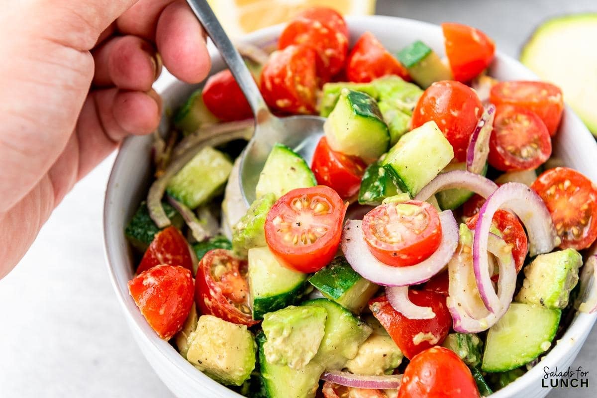 Cucumber and Tomato Avocado Salad - Cucumber Tomato Avocado Salad Recipe 23 Cucumber Tomato Avocado Salad Recipe 23 - This Cucumber and Tomato Avocado Salad is a healthy side dish that’s packed with flavor, nutrients, and a refreshing crunch. Whether you’re short on time or just want to add a light and colorful dish to your table, this recipe is your go-to. Give it a try and enjoy a little slice of freshness in every bite!
