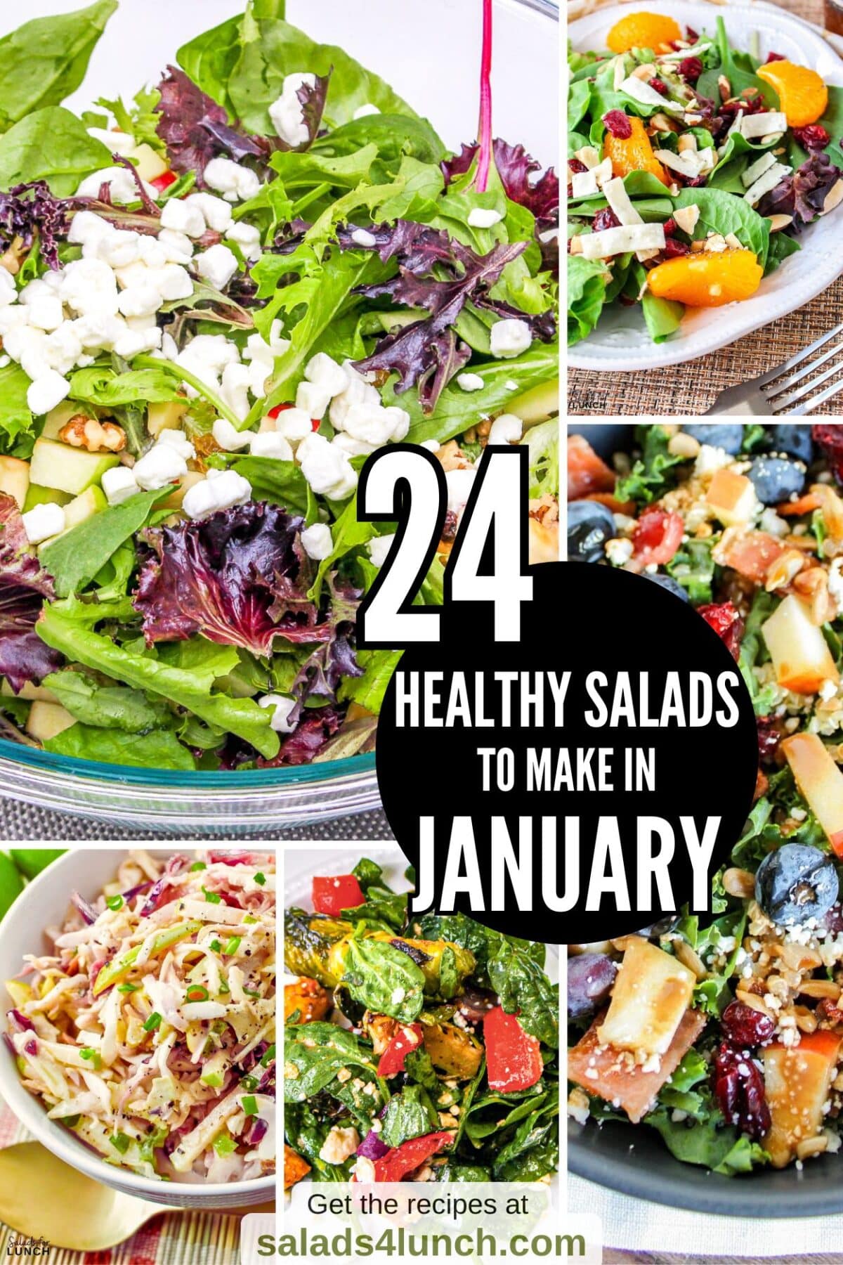 Healthy Salads to Make in January - Give these 24 healthy winter salads to make in January a try. Each one is made with fresh seasonal produce to nourish and keep you healthy all winter long.
