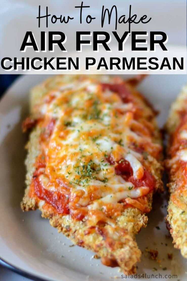 Making this air fryer chicken parmesan is easy to do and takes half the time than it does in the conventional oven. Crispy and delicious! Garnish with parsley, serve with Easy Air Fryer Broccoli and enjoy!!