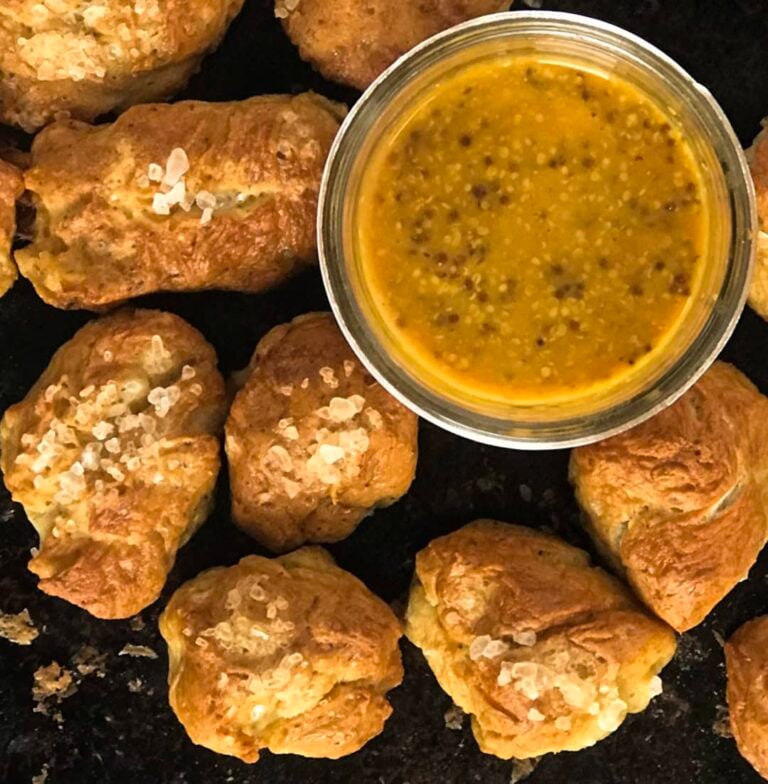 Pretzel Bites with Spicy Mustard Dip