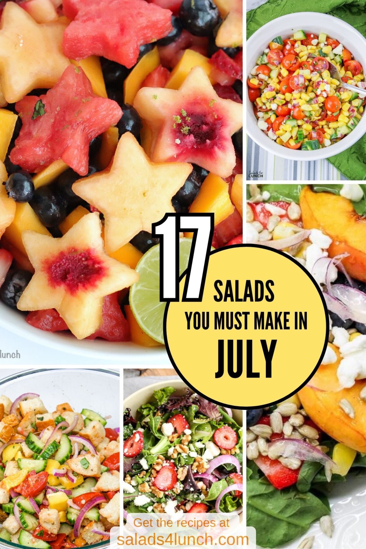 July Salads to Make 2 - Discover 21 vibrant salads perfect for your Fourth of July celebration! From patriotic fruit salads to zesty coleslaws, elevate your holiday spread with fresh flavors.