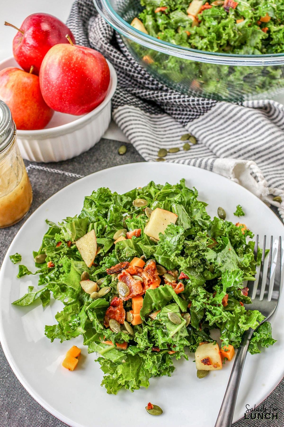 Quick Kale and Apple Salad with Apple Cider Vinaigrette