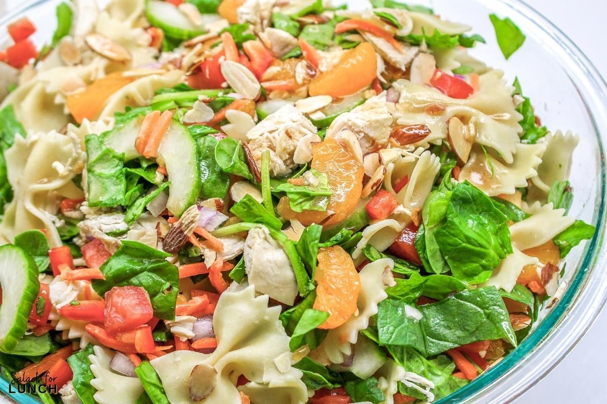 Mandarin Chicken Pasta Salad 12 - Need an easy-to-make nutritious meal? This Mandarin Chicken Pasta Salad is perfect – filled with asian flavors and protein-packed chicken to keep you full.