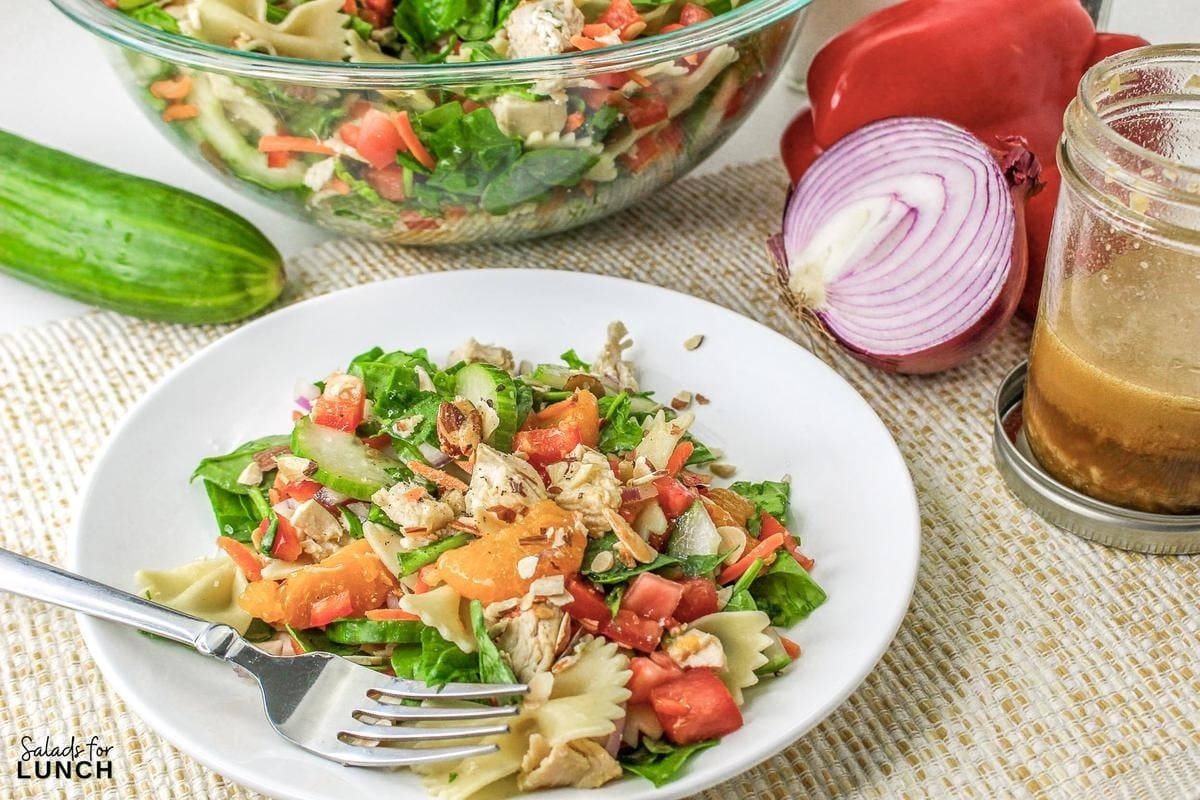 Mandarin Chicken Pasta Salad 15 - Need an easy-to-make nutritious meal? This Mandarin Chicken Pasta Salad is perfect – filled with asian flavors and protein-packed chicken to keep you full.