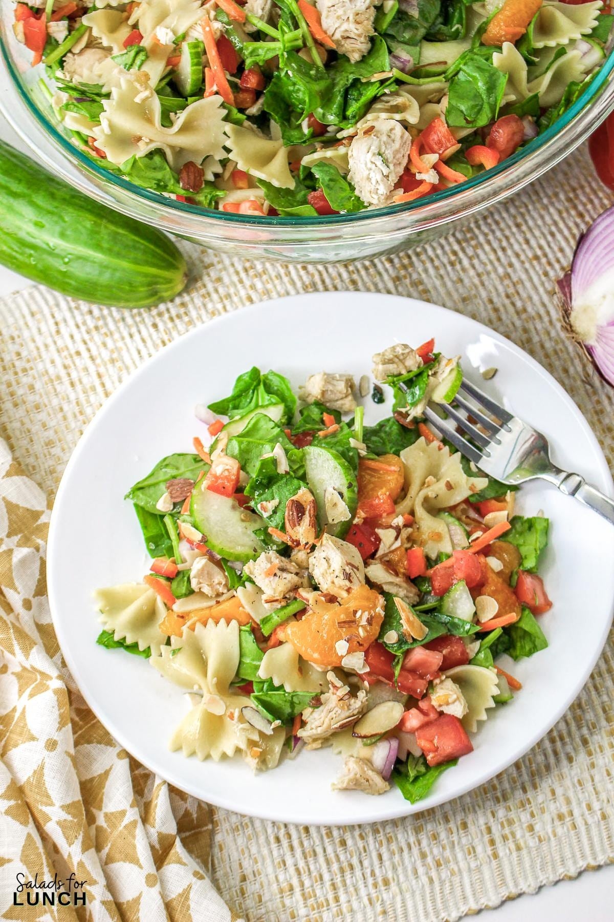 Mandarin Chicken Pasta Salad 20 - Need an easy-to-make nutritious meal? This Mandarin Chicken Pasta Salad is perfect – filled with asian flavors and protein-packed chicken to keep you full.