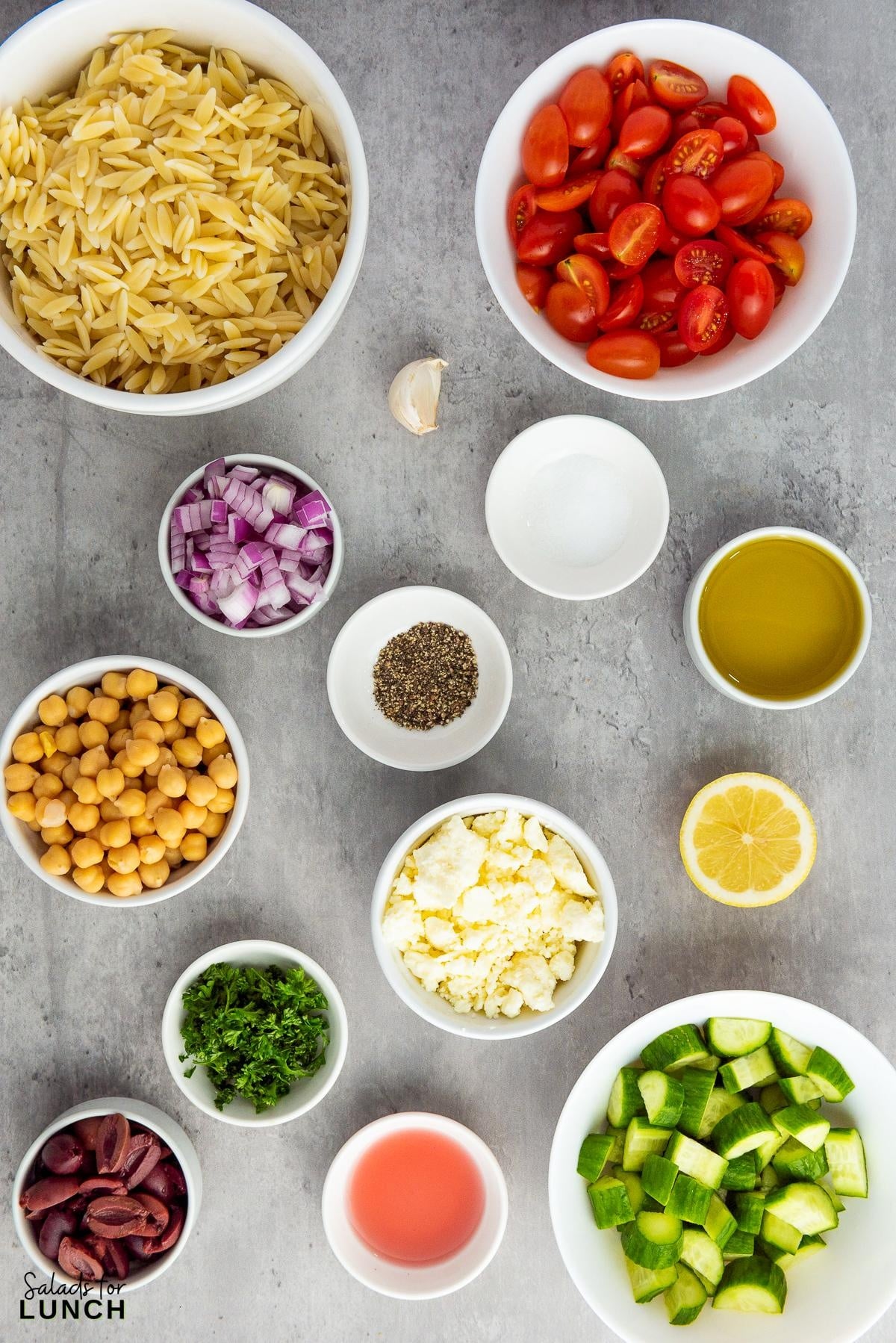 Mediterranean Orzo Salad Recipe 1 - You're going to love this Mediterranean Orzo Salad, a delightful blend of orzo pasta, cherry tomatoes, Persian cucumbers, and kalamata olives