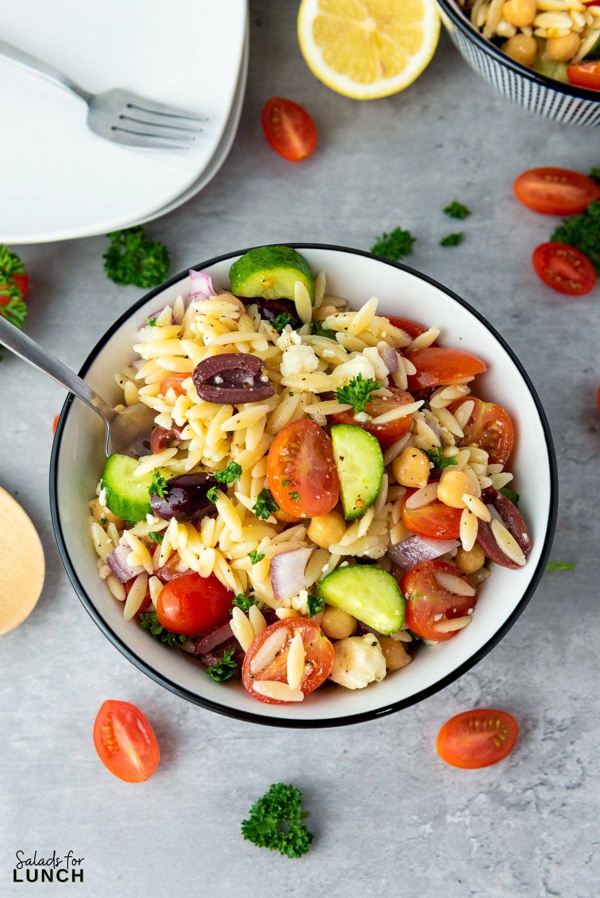 Easy Mediterranean Orzo Salad with Lemon Vinaigrette