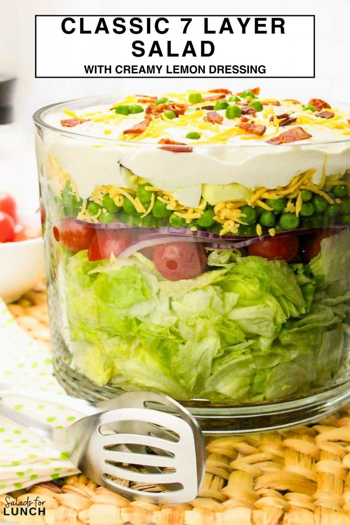 Rice Noodle Salad 1 - This Classic 7 Layer Salad is a tasty, healthy and fun make ahead salad for gatherings. It brings a burst of flavor and color to your table, making it a perfect choice for any relaxed get-together or potluck. Enjoy creating and sharing this delightful layered salad!
