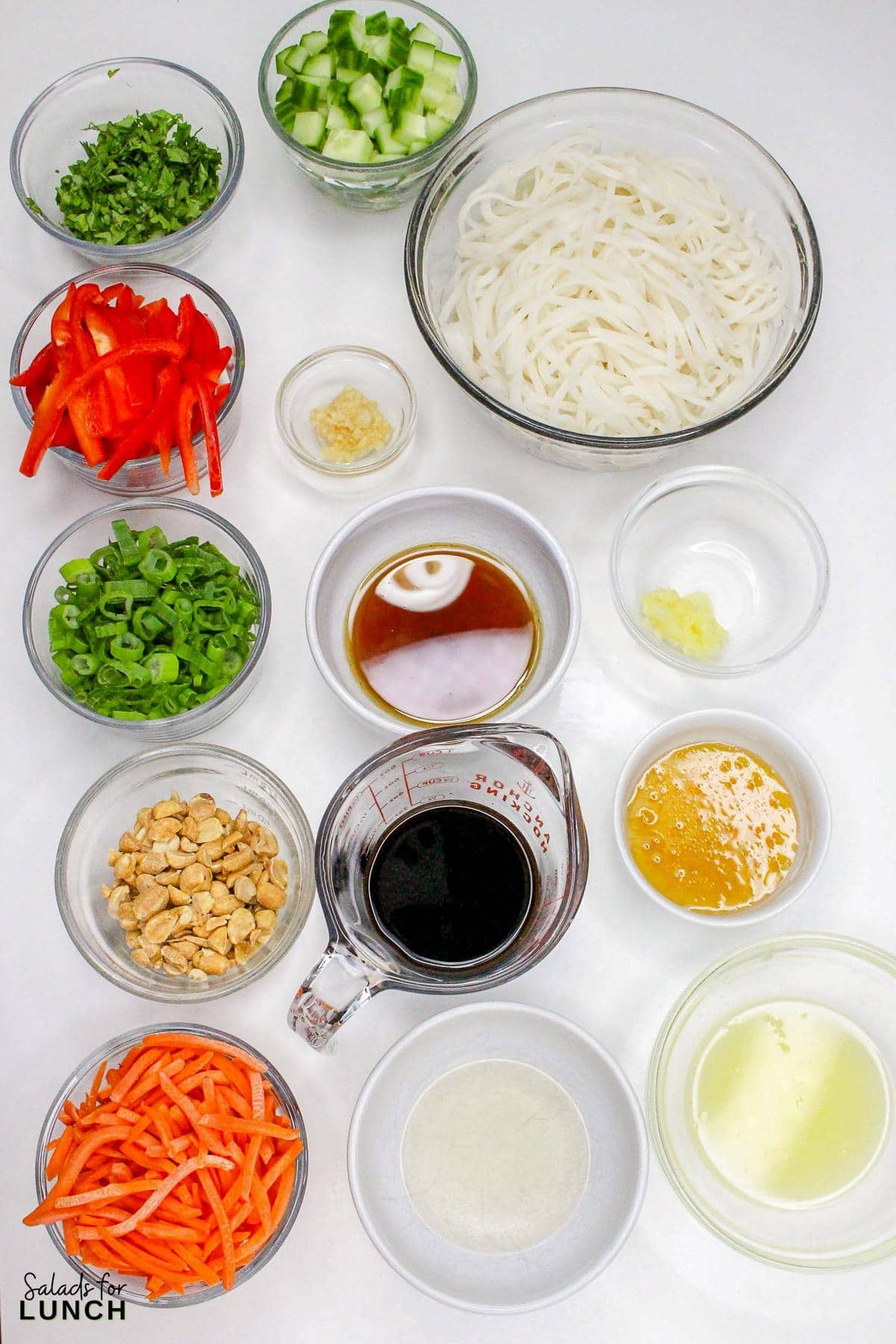 Rice Noodle Salad Recipe 1 - This refreshing salad features tender rice noodles tossed with crisp vegetables and a tangy sesame-lime dressing. It's perfect as a light main course or a flavorful side dish.