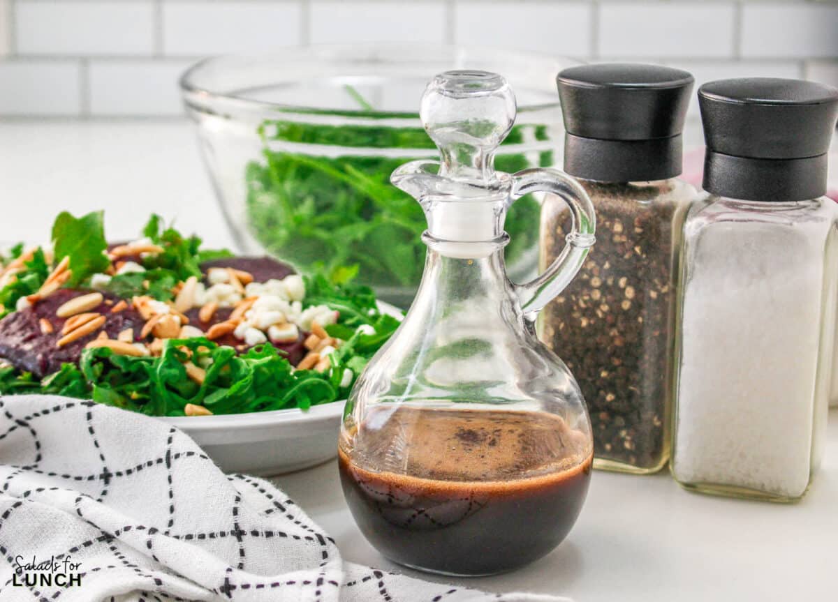 Roasted Beet Salad Recipe 15 1 - With the festive hues of red beets, green arugula, and golden slivered almonds, this Christmas salad recipe is a celebration of flavors and a feast for the eyes that will make your holiday spread merry and bright!