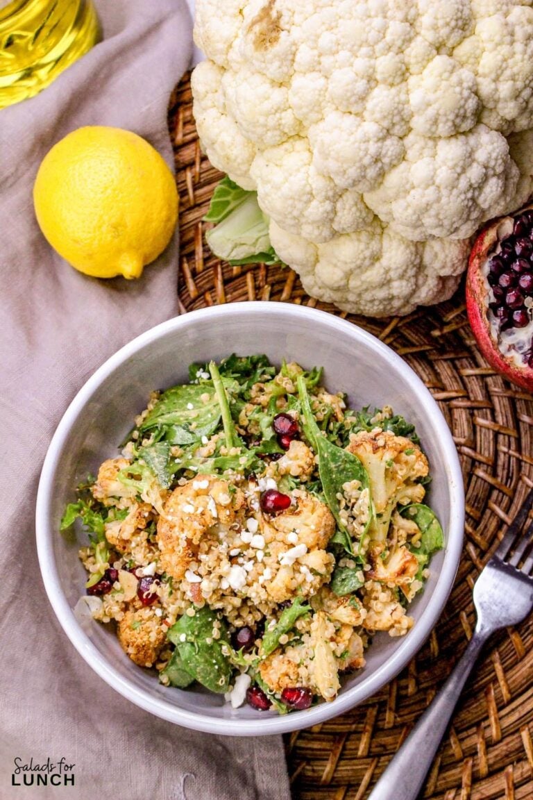 Quinoa and Roasted Cauliflower Salad with Lemon-Tahini Dressing