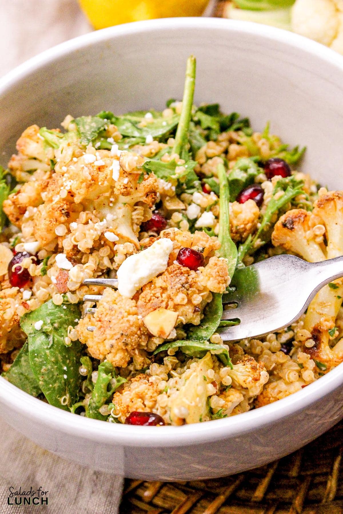 Roasted Cauliflower Salad Recipe 37 - This Roasted Cauliflower Salad with Lemon-Tahini Dressing is everything—golden roasted cauliflower, fresh greens, crunchy almonds, and a tangy, creamy dressing that ties it all together. Bonus: this salad is gluten-free, packed with veggies, and perfect for meal prep or your next dinner party.