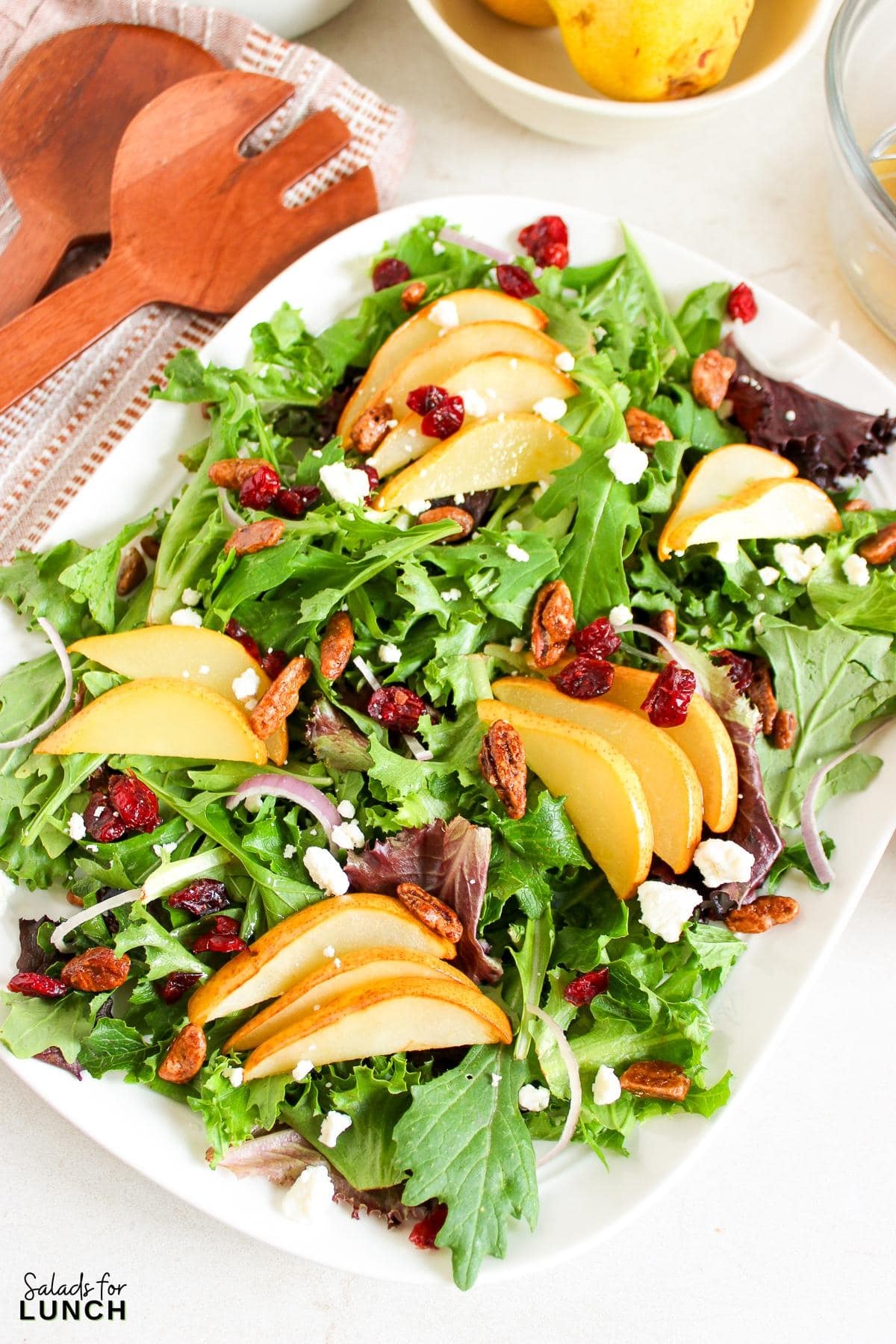 Roasted Pear Salad with Lemon Vinaigrette Recipe 8 - This Roasted Pear Salad with Lemon Vinaigrette is a deliciously hearty option for lunch or dinner. It’s quick to make, healthy, and bursting with sweet and savory flavors that’ll leave you craving more! Plus, it’s so versatile—you can dress it up or keep it simple, and it always turns out delicious.
