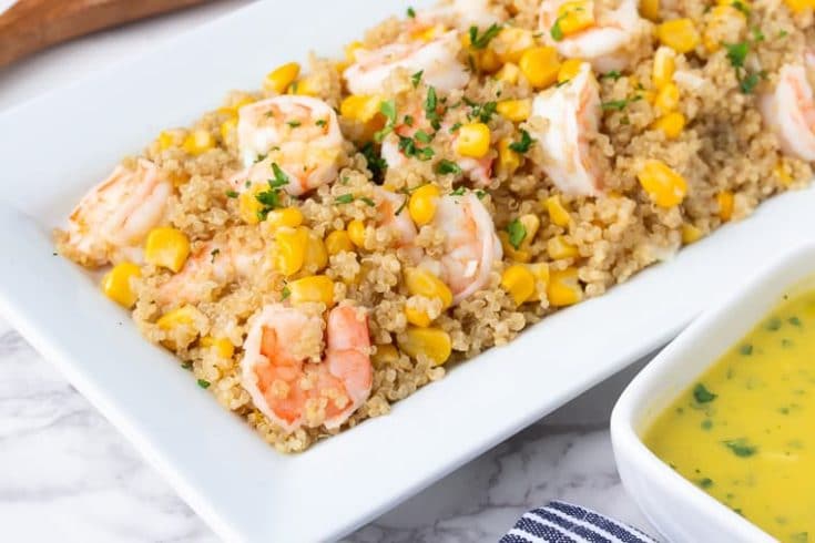 Shrimp Quinoa Salad Recipe Image 5 - Let’s go keen-wah crazy with this tasty round-up of easy quinoa salad recipes to take to your next potluck! These delicious quinoa salad recipes are gloriously gluten-free with lots of vegetarian options too.
