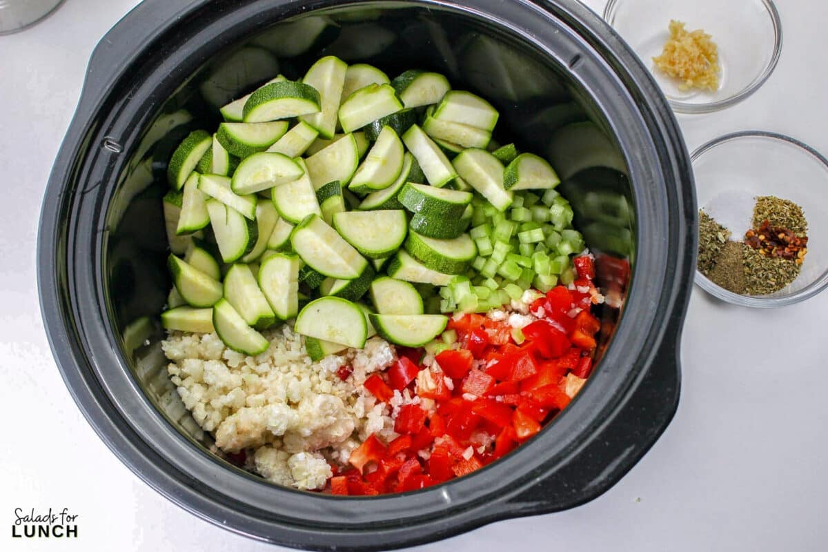 Slow Cooker Low Carb Zucchini Soup 4 - Picture this: tender zucchini, slow-cooked to perfection, mingling with a medley of wholesome ingredients, all while keeping things low on the carb count. It's a symphony of flavors that warms your soul and nourishes your body. So, grab your favorite blanket, prepare your taste buds, and let's embark on a journey of fall flavors that'll leave you craving for more. Get ready to indulge guilt-free in the essence of the season!