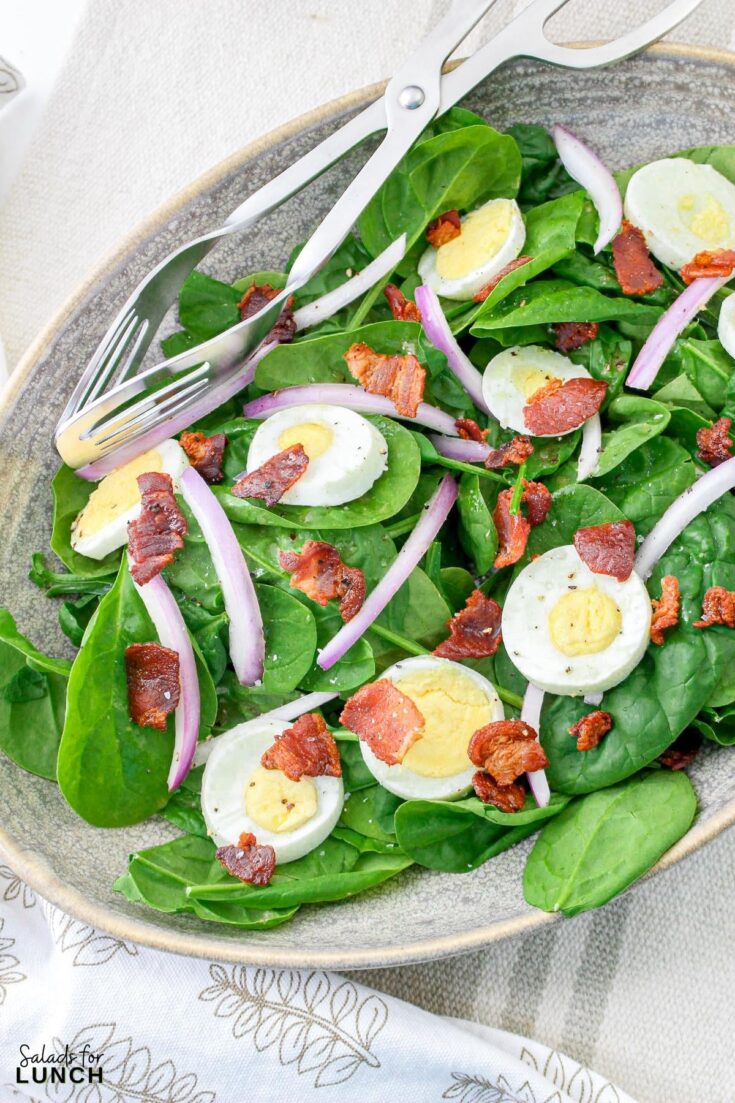 Spinach Salad with Eggs and Bacon Recipe 17 - Now that harvest time has arrived, add these 25 fall salads made with September fruits and vegetables to your meal plan this month.