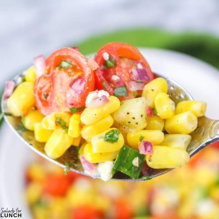 Summer Corn Salad Square Featured Photo 1 - As the height of summer unfolds, August brings an abundance of fresh, flavorful fruits and vegetables. This month is a perfect time to make summer salads to enjoy the delicious seasonal produce that August has to offer at their peak, and while they're packed with nutrients and bursting with flavor.
