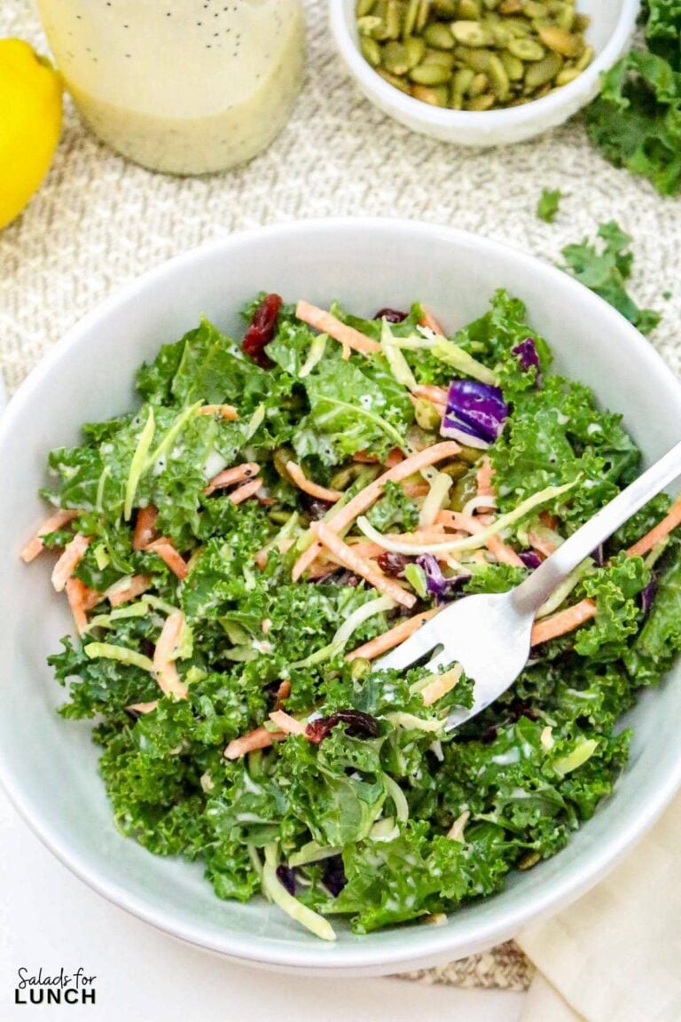 Sweet Kale Salad with Poppy Seed Dressing