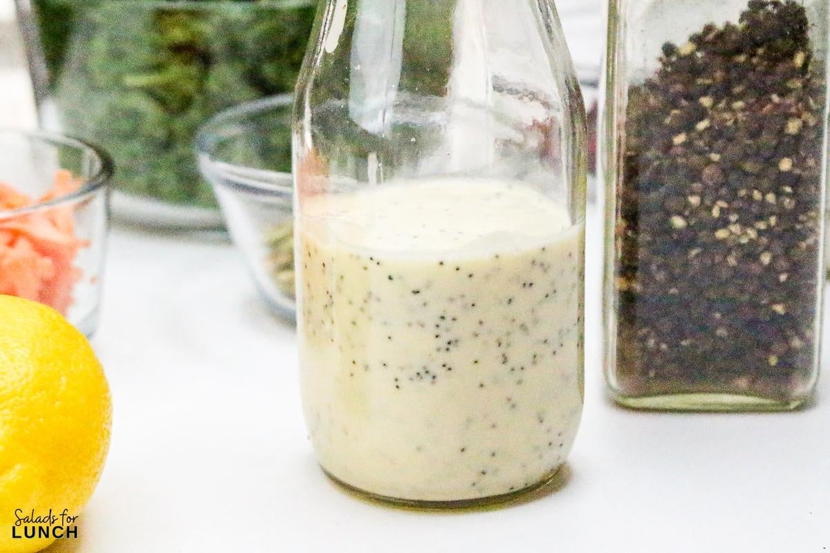 Sweet Kale Salad Poppy Seed Dressing Recipe 9 - There’s something about a creamy poppy seed dressing that just hits the spot. It’s tangy, sweet, creamy, and has those tiny little poppy seeds that somehow make it feel fancy—even though it takes about five minutes to make. If you've ever tried the creamy poppy seed dressing from Kraft, this homemade version gives you all that nostalgic flavor but with a fresh twist. And let’s be honest—it tastes way better than store-bought.