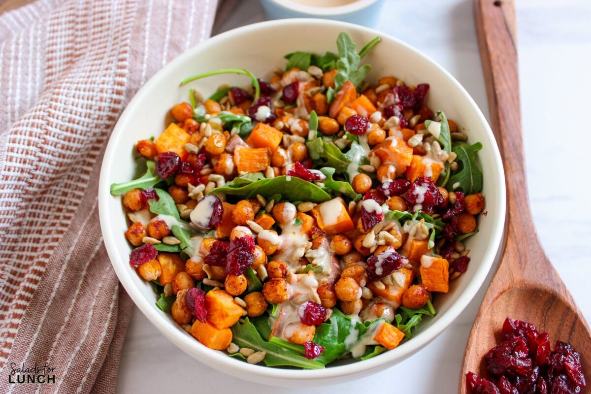 Sweet Potato and Chickpea Salad with Creamy Tahini Dressing Recipe 9 - If you're on the lookout for a lunch or dinner salad option that's not just tasty but also packs a healthy punch, then this Sweet Potato and Chickpea Salad with Creamy Tahini Dressing Recipe is for you!