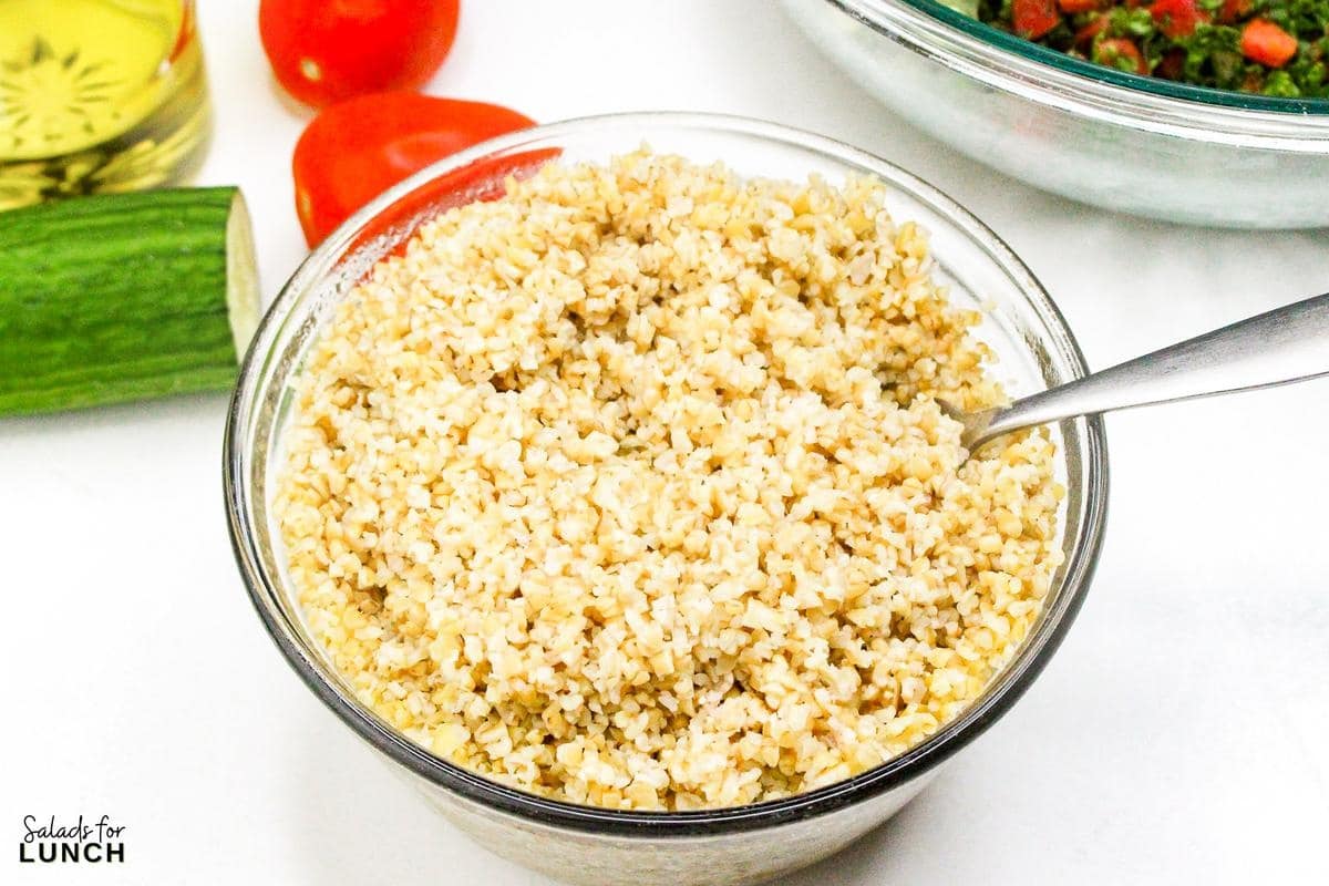 Tabbouleh Salad Recipe 10 - This refreshing Tabbouleh salad is made with bulgur wheat, fresh parsley, mint, tomatoes, and cucumbers, all tossed in a light lemon and olive oil dressing. It's a great option for a light meal or side dish.
