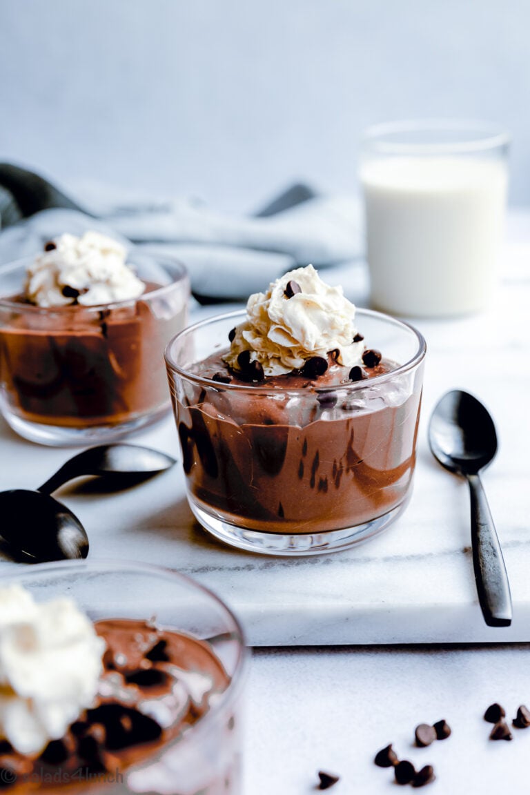 This vegan chocolate protein pudding is an easy-to-make dessert that tastes rich, but high in protein thanks to the nutritious, protein-packed silken tofu base.