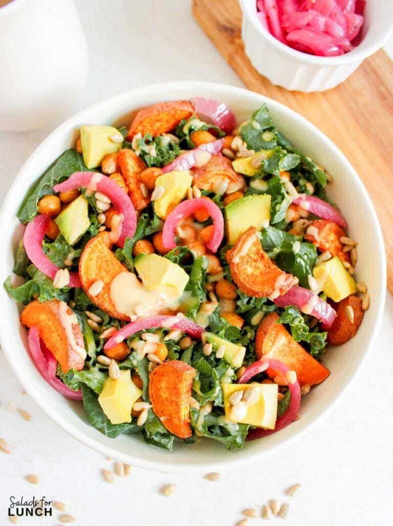 Cozy Vegan Fall Salad with Creamy Mustard Tahini Dressing