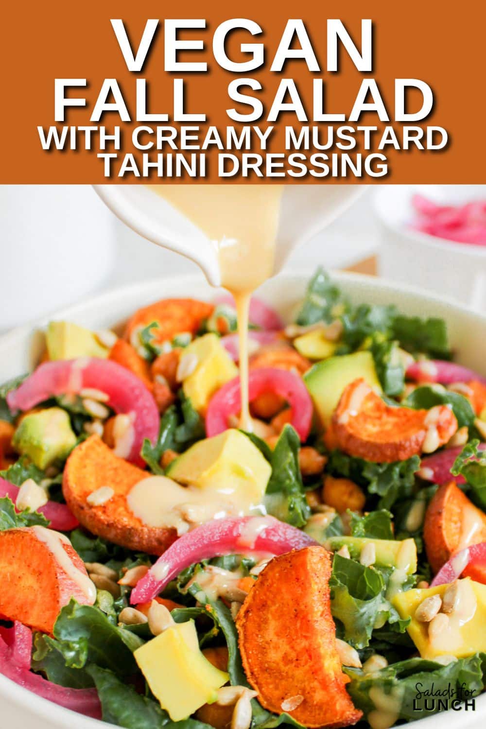 Vegan Fall Salad with Creamy Mustard Tahini Dressing Recipe - This Vegan Fall Salad with Creamy Mustard Tahini Dressing is the perfect cozy dish to welcome the cooler weather. It’s hearty enough to be a meal on its own, yet light enough to leave you feeling energized. Whether you're making it for lunch or dinner, this salad is a delicious and easy way to enjoy the best flavors of fall. So, grab your ingredients and get ready to dig into a bowl of autumn goodness!