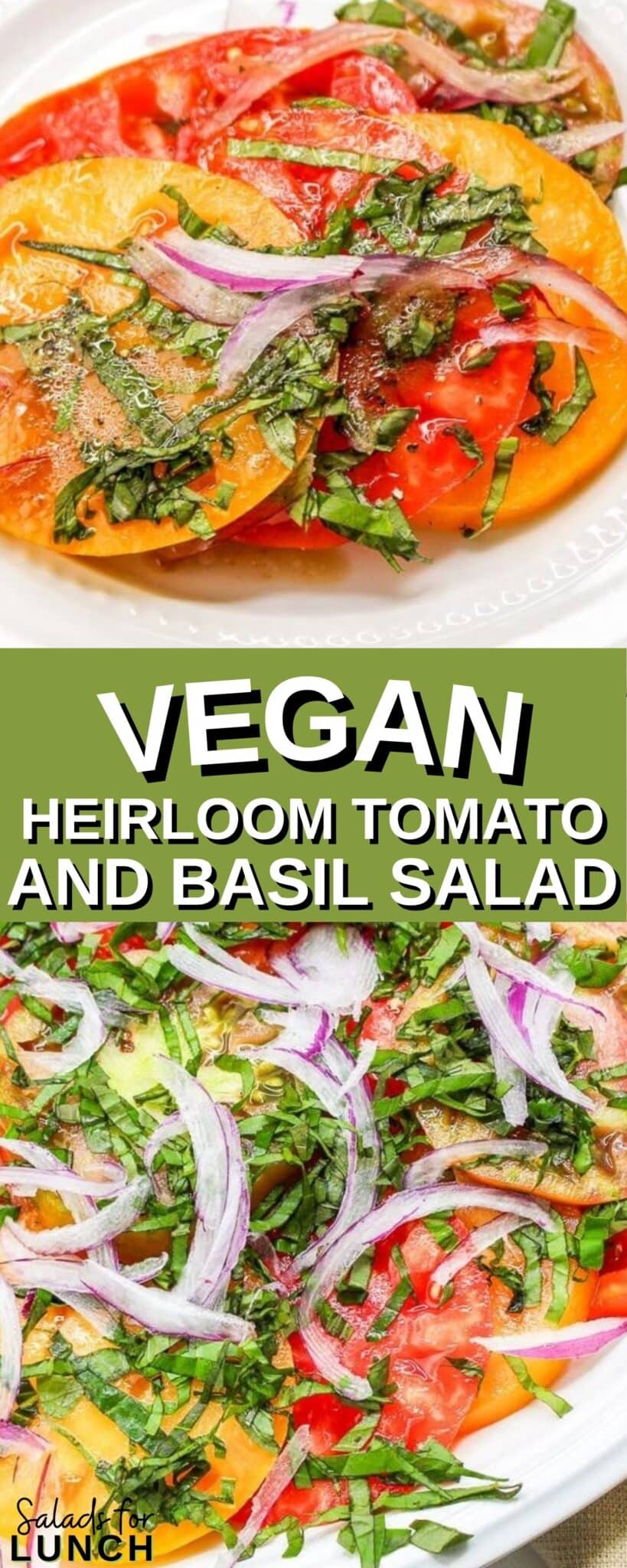 Vegan Heirloom Tomato Salad Recipe 1 scaled - This fresh and vibrant salad showcases the natural sweetness of heirloom tomatoes paired with the aromatic essence of basil. It's a perfect dish for a light lunch or as a side to complement your favorite summer meals.